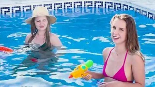 Kinky chicks having fun in the pool - Ruby Shades & Kate Quinn