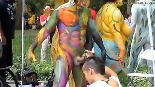 Cfnm dick body painting